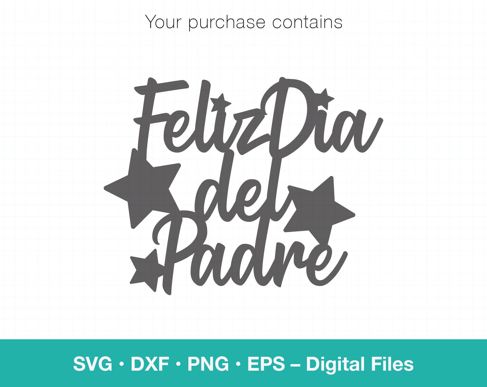 Feliz Dia del Padre SVG Cake Topper Spanish Card template Etsy