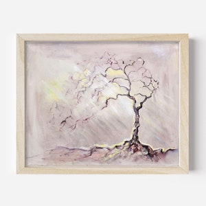 Tree Oil Painting Original Art Fall Painting Tree Canvas Art Autumn Landscape Original Artwork Tree of Life Wall Art 16x20&quot; by Sofi Shafto