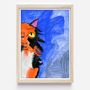 Original Cat Art - Whiskers and Wonder - Acrylic Painting Feline Original Art Animal Original Wall Art Decor 5x7” Pet Artwork