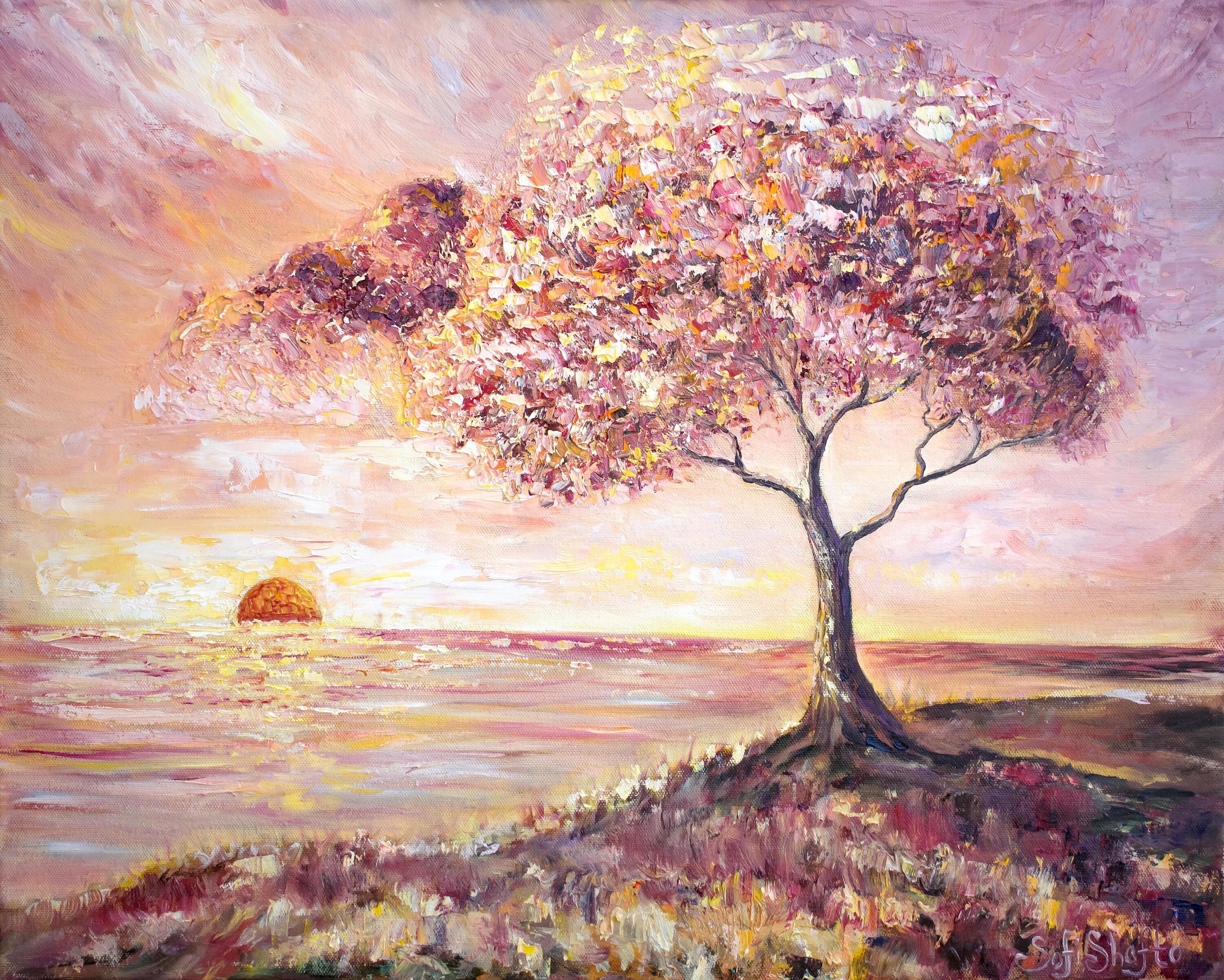 Tree of life Original oil painting on canvas 16x20 | Etsy