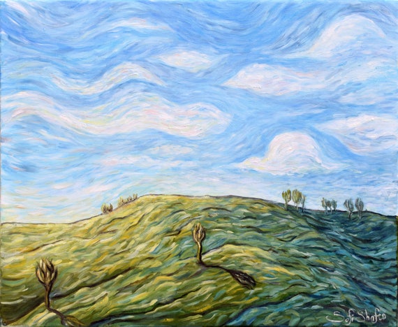 Landscape Painting Trees Van Gogh Style Acrylic Painting Original Wall Art  on Canvas 16x20 by Sofya Shafto - Etsy Canada
