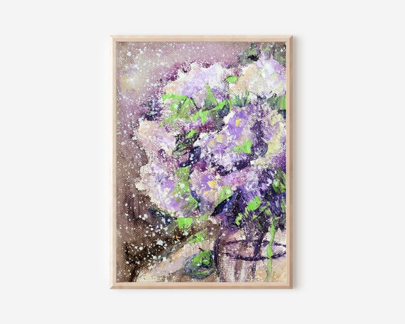 油絵 絵画 【ライラック】 油絵 油彩 油彩画 絵 絵画 【白と紫の