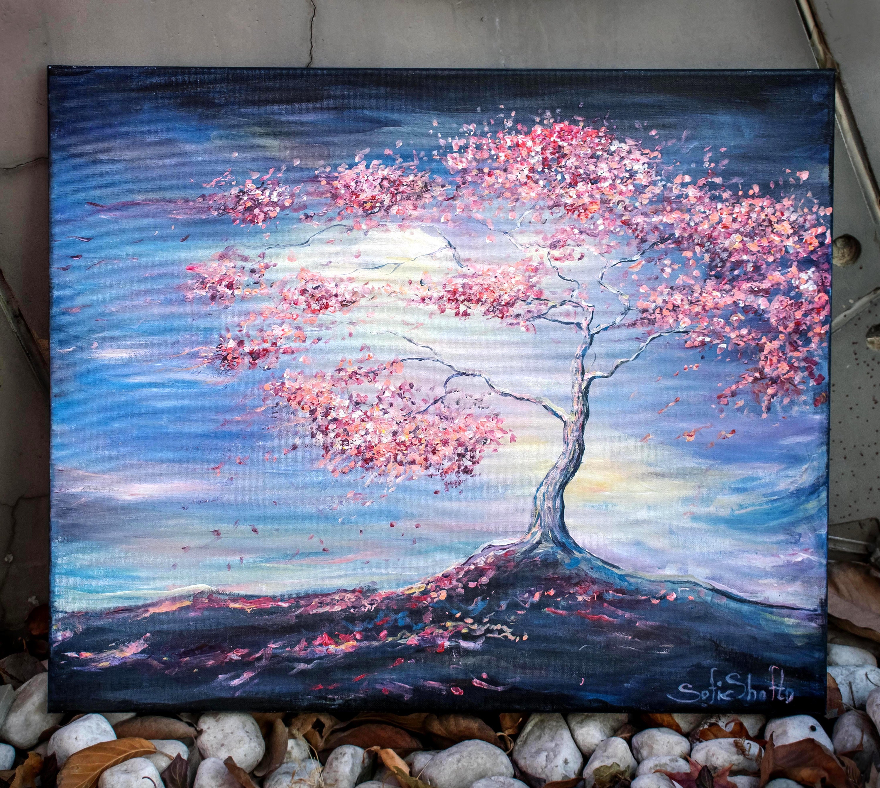 Original Tree of Life Acrylic Painting: Abstract Floral Canvas Art - Etsy