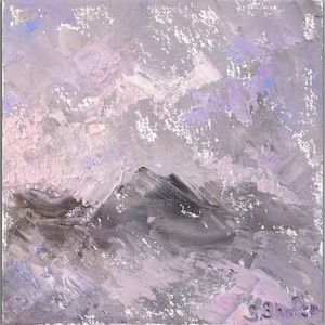 Great Smoky Mountians Painting North Carolina Original Art Smokies Original Artwork Landscape Wall Art Impasto 6x6&quot; by Sofi Shafto Art