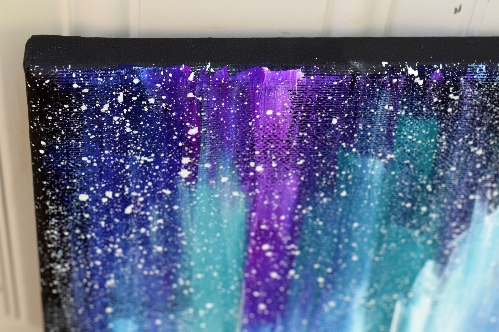 Northern Lights Painting Night Sky Original Acrylic Artwork Etsy