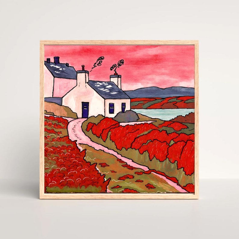 Irish Cottage Painting Original Acrylic