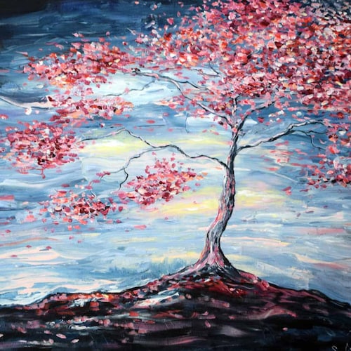 ライラックの絵画：オリジナルの花の油絵、5x7インチのキャンバス