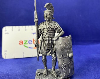 Roman Cavalryman Astride a Horse 125 Year AD 1/32 Scale Unpainted Tin Figure 