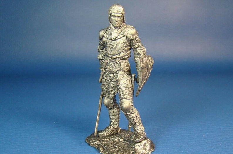Germany Knight of the Teutonic Order 14th Century 132 Scale Height 65mm Unpainted Tin Figure Middle Ages Handmade Collectible Toy Miniature