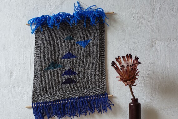 Knitted tapestry online wall hanging