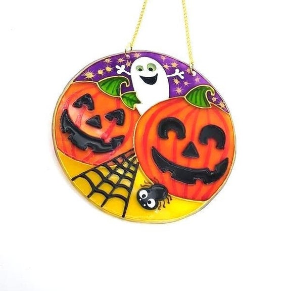 HALLOWEEN Stained Glass Suncatcher Party Decoration Stained Etsy