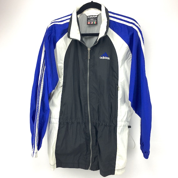 adidas blue and black windbreaker