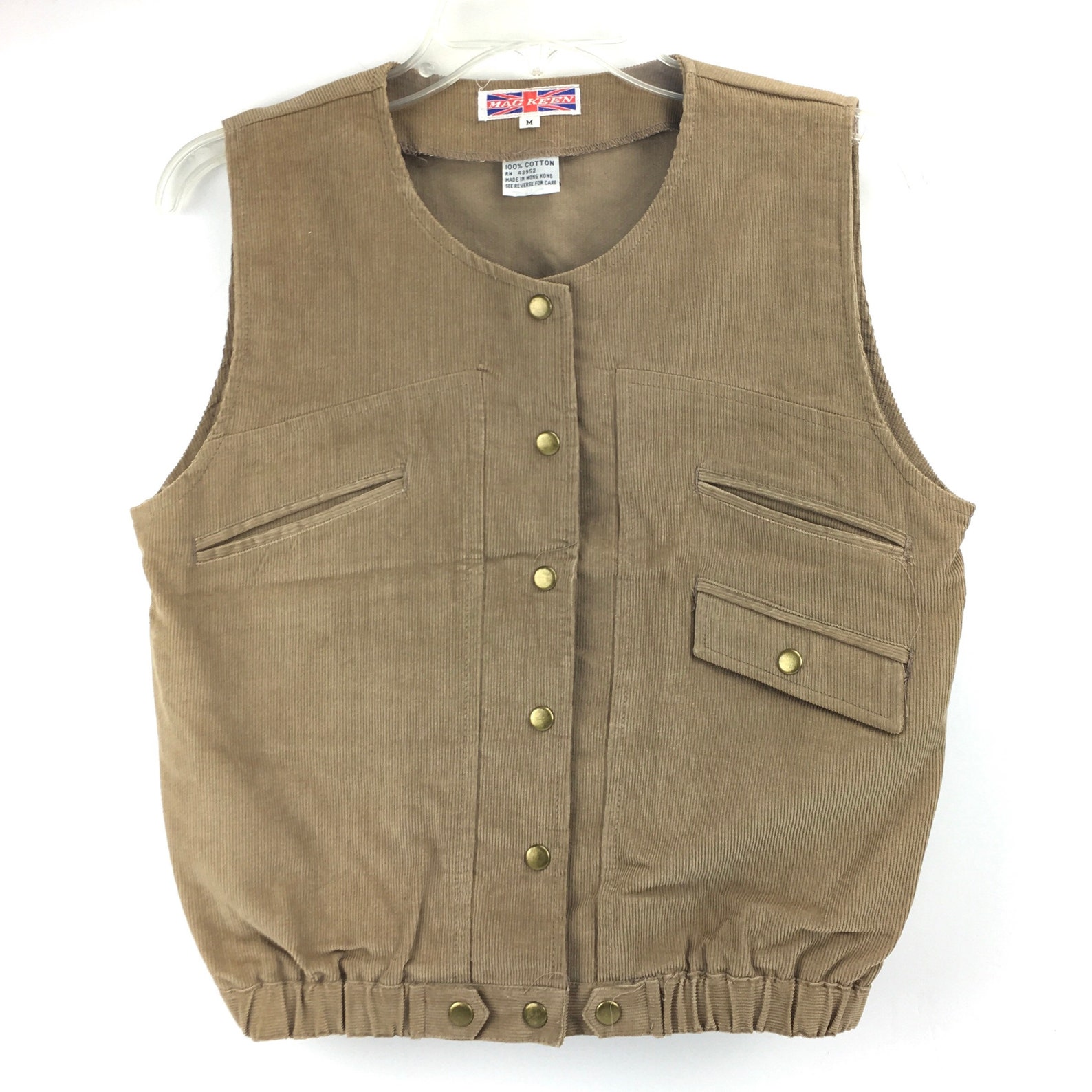Vintage Mac Keen Corduroy Vest Womens Size Medium Tan Brown Etsy