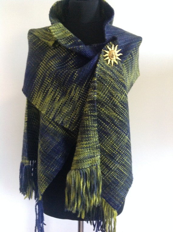 navy wool shawl