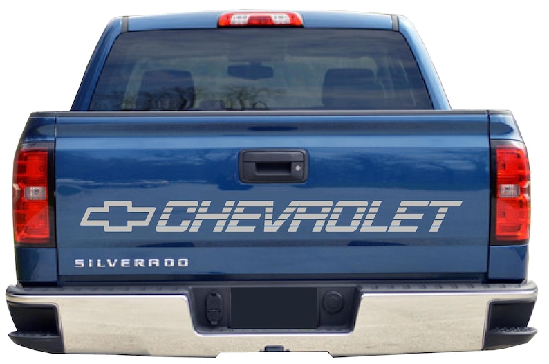 SILVER CHEVROLET Bed Decal Chevy Trucks Tailgate Sticker