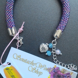 Summer  beaded bracelet for beautiful days, with a pendant heart. Gift for her, handmade.
