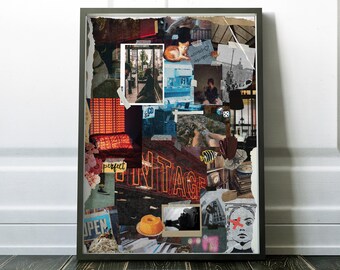 Póster de collage grunge estético de Downtown Girl / Álbum de recortes retro estético / Descarga instantánea de alta resolución / Juego de 3 en tienda