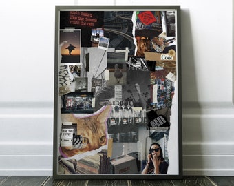 Póster de collage grunge estético de Downtown Girl / Álbum de recortes retro estético / Descarga instantánea de alta resolución / Juego de 3 en tienda
