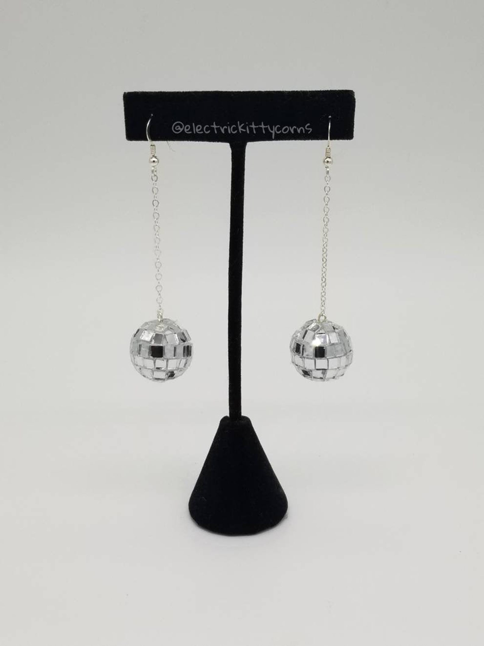 Disco Ball Earrings Disco Kitty Earrings Festival - Etsy