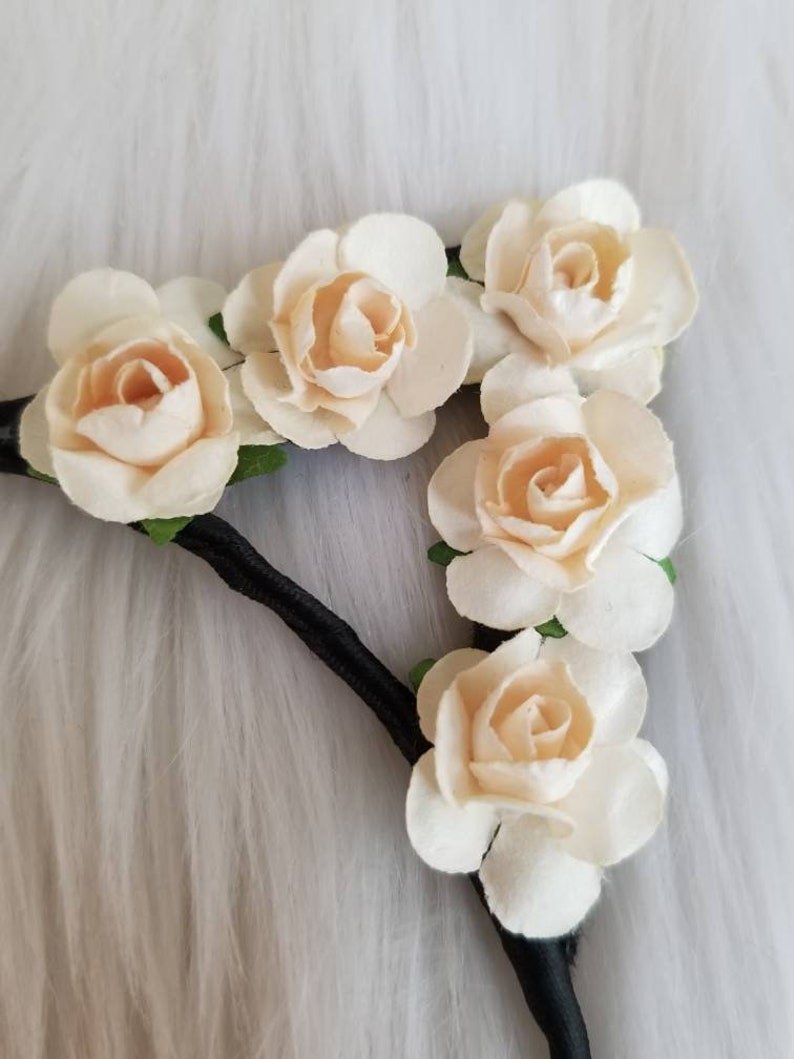 Flower Cat Ears Headband Rose Cat Ears Pink Flower Cat Ears Etsy