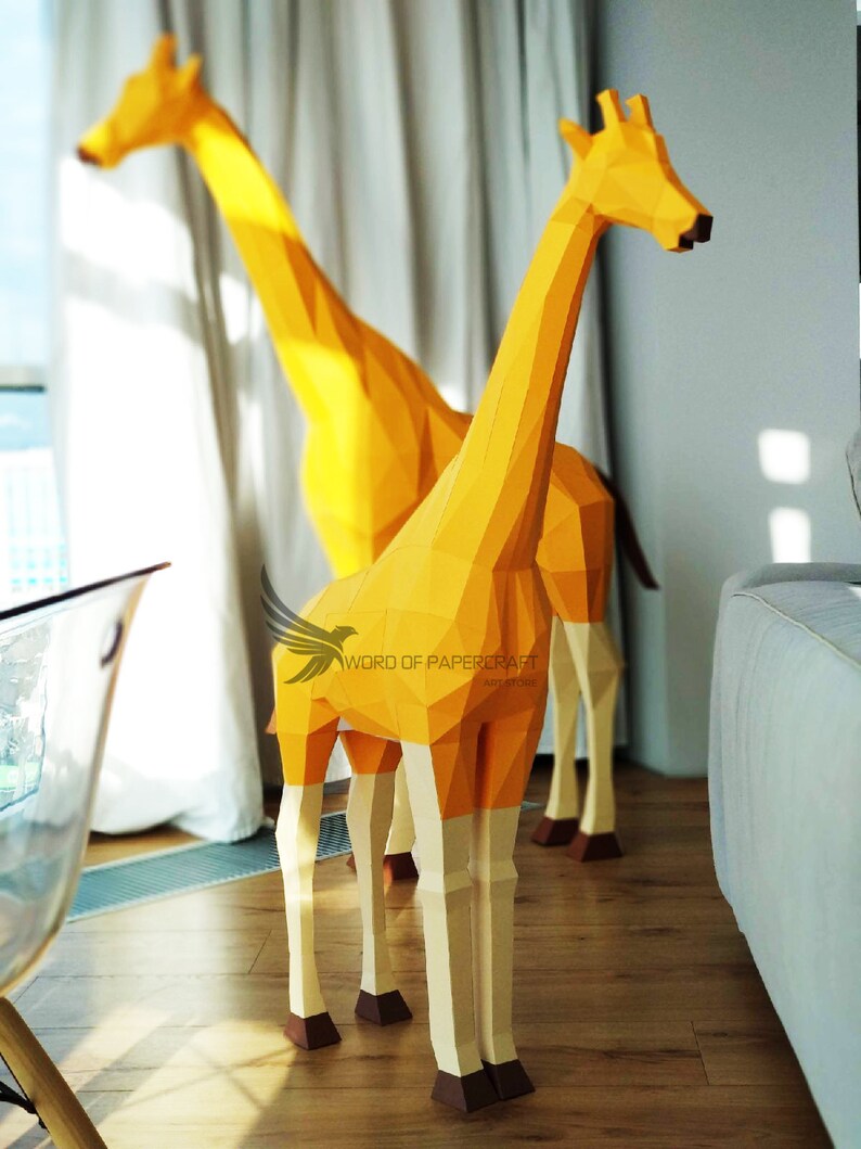 Papercraft Giraffe Low Poly Giraffe PDF Template Paper Etsy