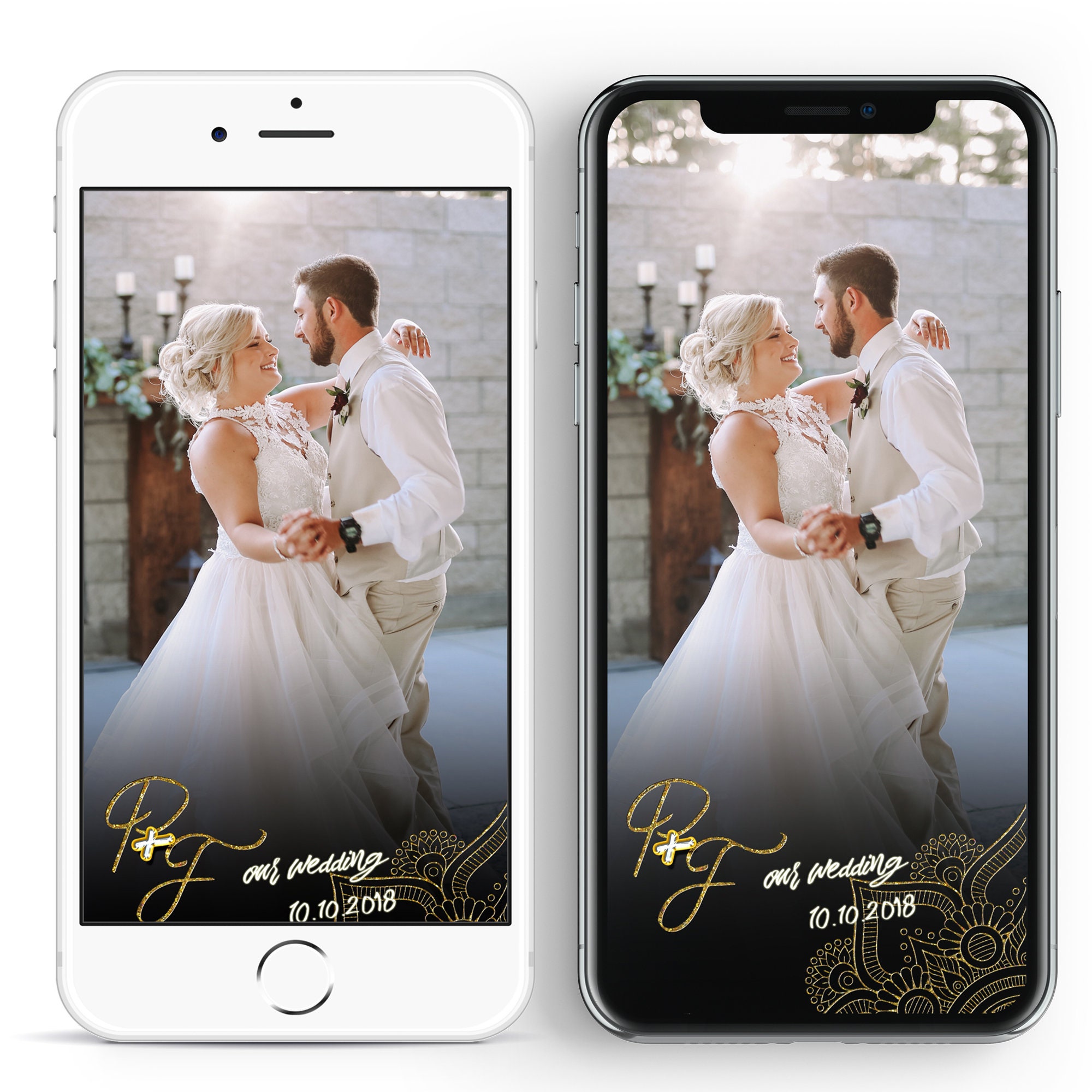 Snapchat Geofilter Custom Wedding filter Gold Wedding filter Etsy