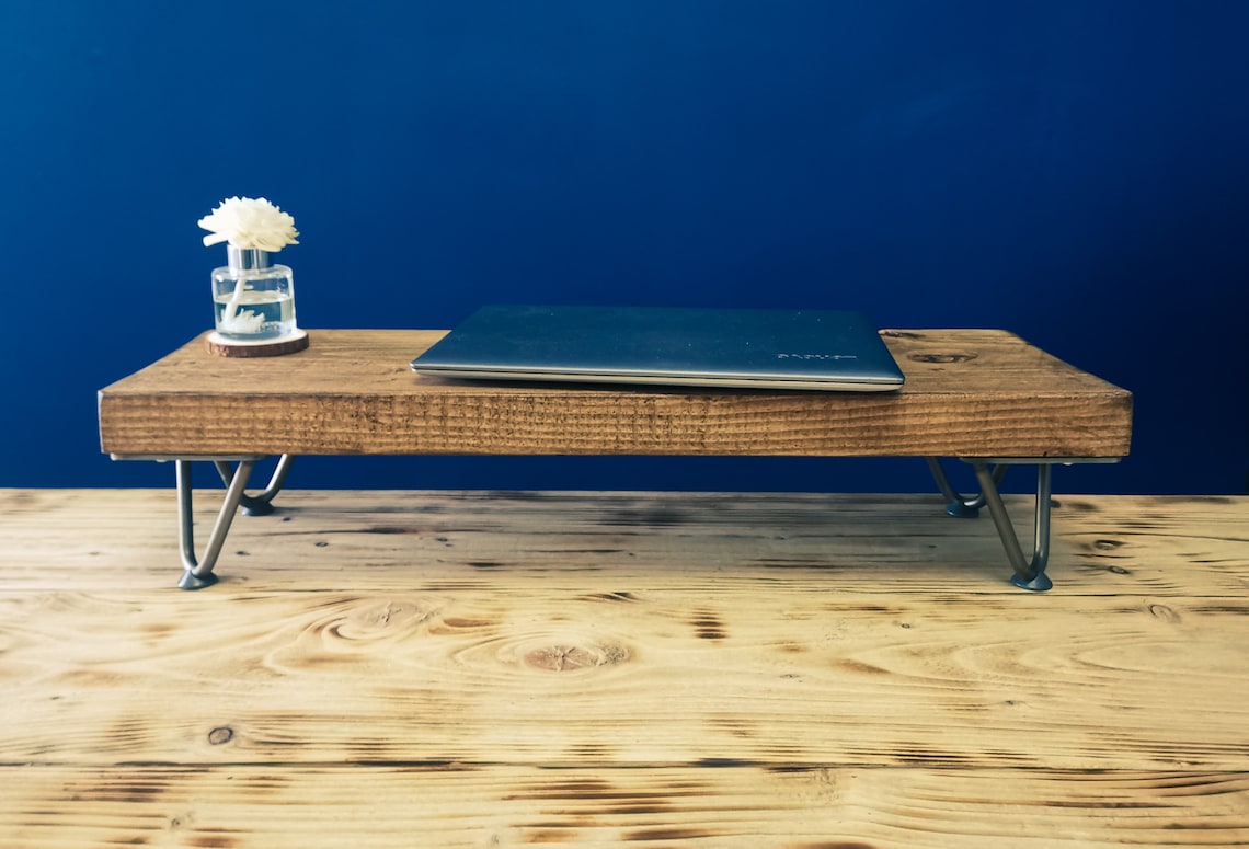 Rustic Industrial Style Desk Riser Monitor Stand Free Etsy UK