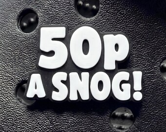50p A Snog funny clog Charm- clog pin-shoe jewellery