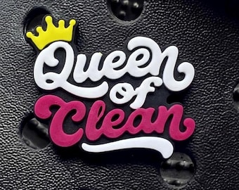Queen Of Clean funny clog Charm- clog pin-shoe jewellery