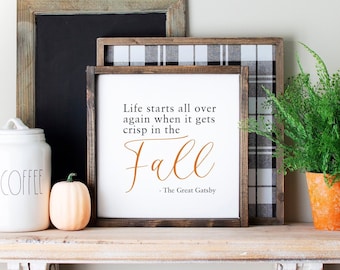 Gatsby Wooden Sign | Rustic Autumn Décor | Farmhouse Fall Sign