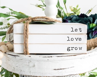 Rustic Garden Theme Faux Book Stack: Tiered Tray Decor