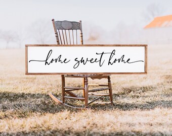 Home Sweet Home- Rustic, Farmhouse, Handmade and Hand Painted Wood Sign
