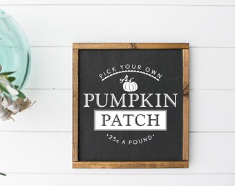 Pumpkin Patch- Rustic, Farmhouse, Handmade and Hand Painted Kitchen Wood Sign