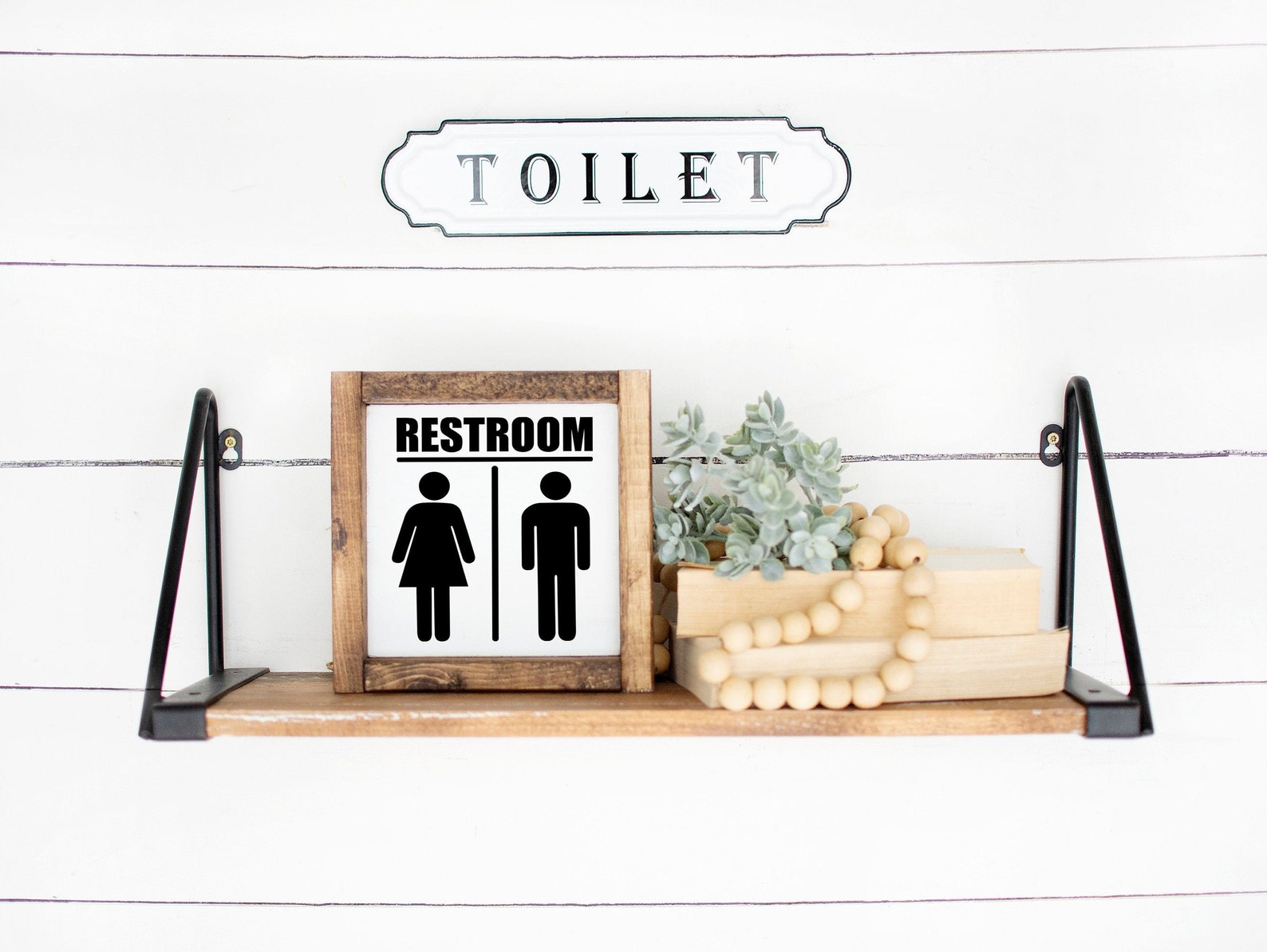 Restroom - Rustic, Farmhouse, Handmade and Hand Painted Bathroom/toilet ...