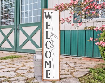 Welcome Home Porch Sign - Rustic, Farmhouse, Handmade and Hand Painted Wooden Sign