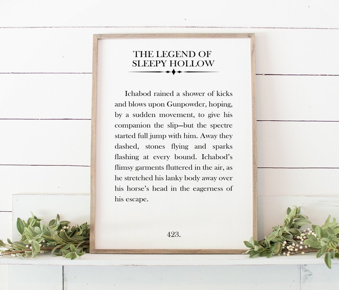 The Legend of Sleepy Hollow Rustic, Farmhouse, Handmade and Hand