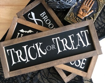 READY TO SHIP - Halloween Shelf Sitter Signs - Rustic, Farmhouse, Handmade and Hand Painted Wood Signs