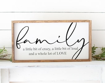 Handmade Rustic Family Wood Sign: Farmhouse Wall Decor