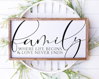 Handmade Family Wood Sign: Rustic Farmhouse Decor