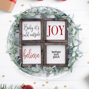 Christmas Mini 6" x 6" , Rustic, Farmhouse, Handmade and Hand Painted Wood Signs