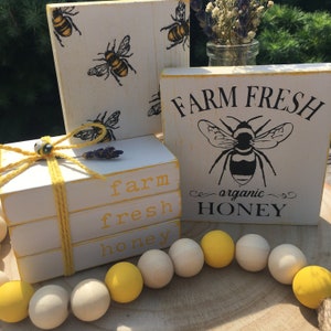 Handmade Mini Farm Fresh Honey Tiered Tray Decor Set image 2
