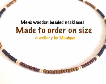 Men's Wood necklace | Gift for him | Surfer style choker