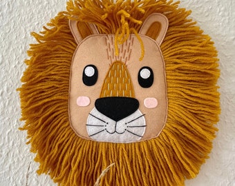 Lion head on the wall, wall decor lion, nursery decor, lion wall art safari, be brave, lion wall decoration, boys room, baby room lion