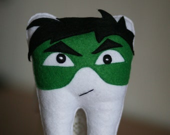 Tooth fairy pillow boy superhero, Tooth fairy pillow, Tooth-shaped pillow with pocket, Superhero tooth pillow, Tooth keeper