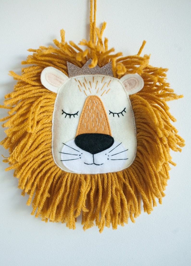 Lion head on the wall, lion nursery decor, lion wall art safari, wall decor lion, be brave, lion wall decoration, boys room, baby room lion image 1