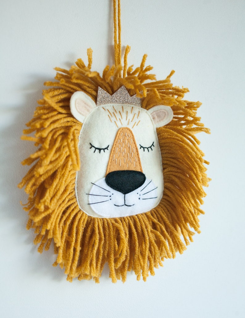 Lion head on the wall, lion nursery decor, lion wall art safari, wall decor lion, be brave, lion wall decoration, boys room, baby room lion image 3