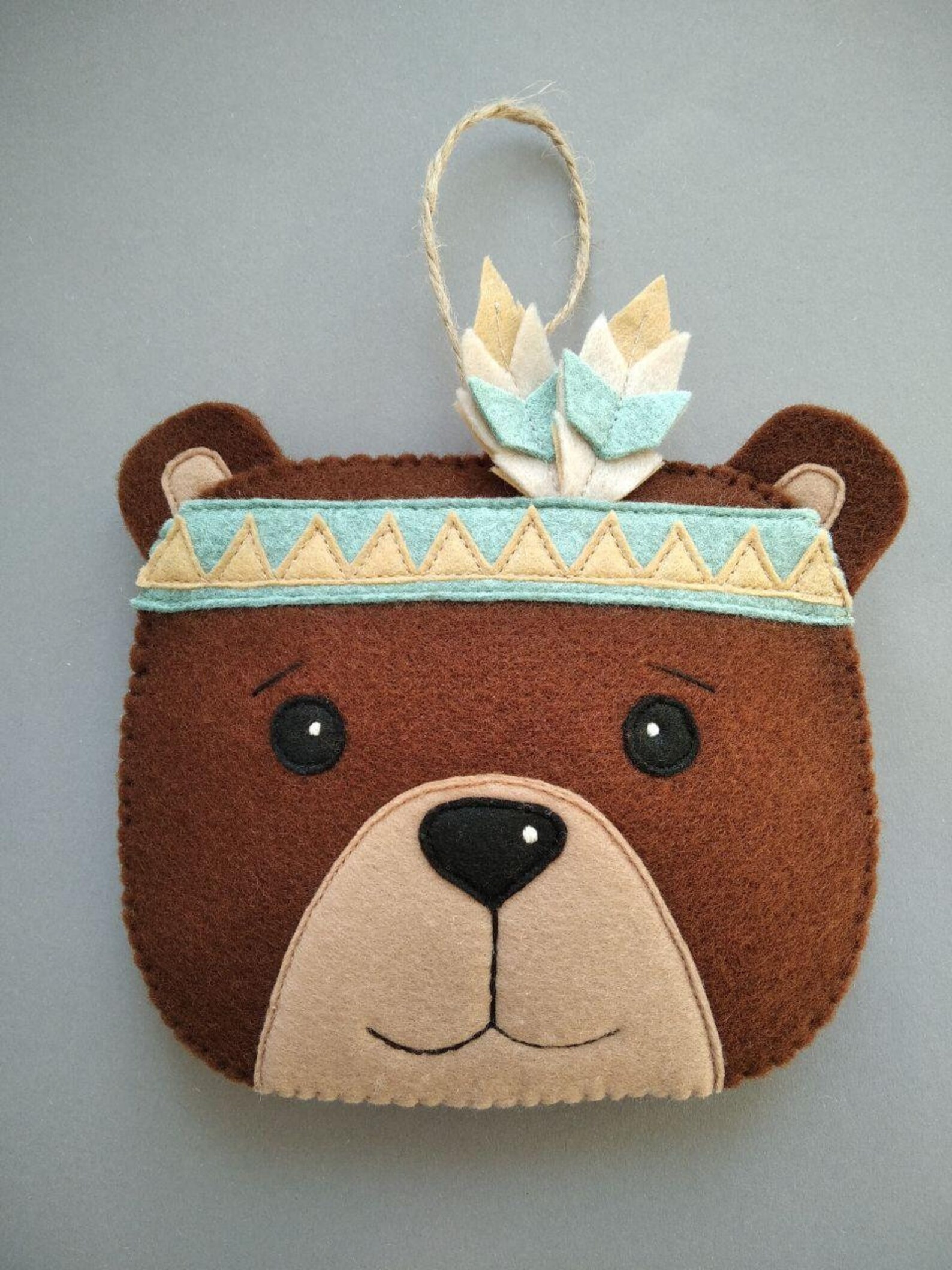 Bear wall hanging decoration Woodland nursery art woodland Etsy