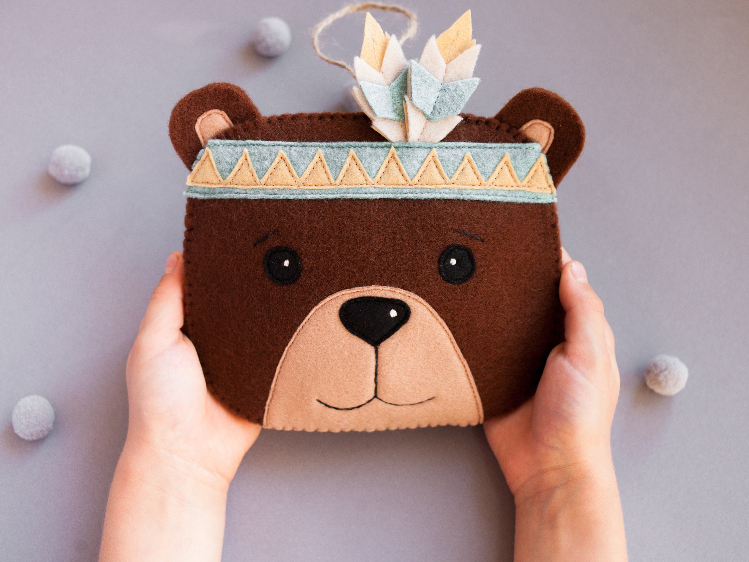 Bear wall hanging decoration Woodland nursery art woodland Etsy