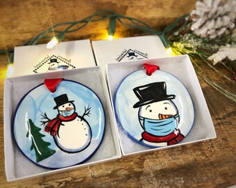 The Nola Watkins Collection Santa Wearing A Face Mask Etsy