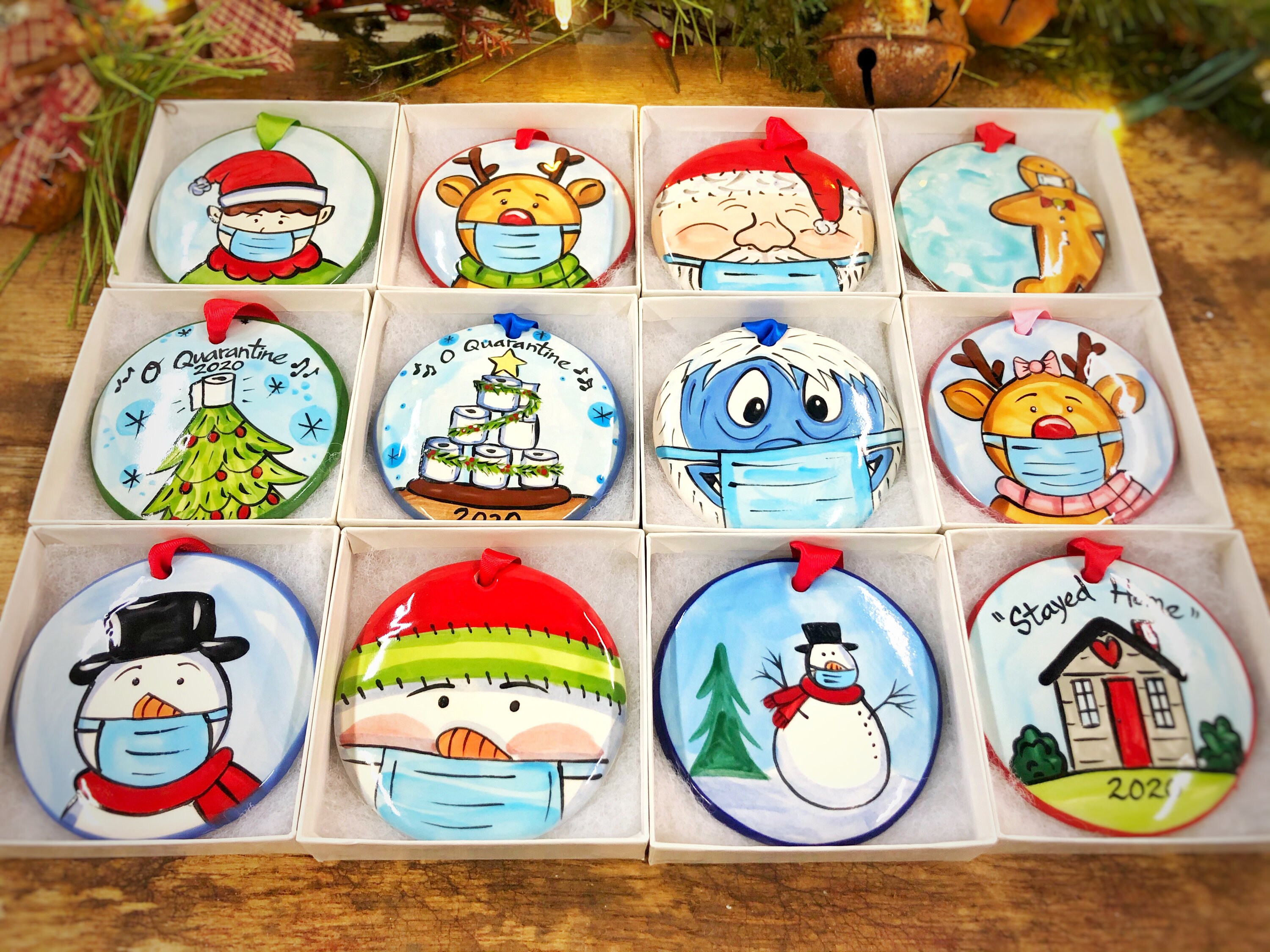 Christmas Ornaments with Face Mask | Ornament Gift Set | Ornament Exc…